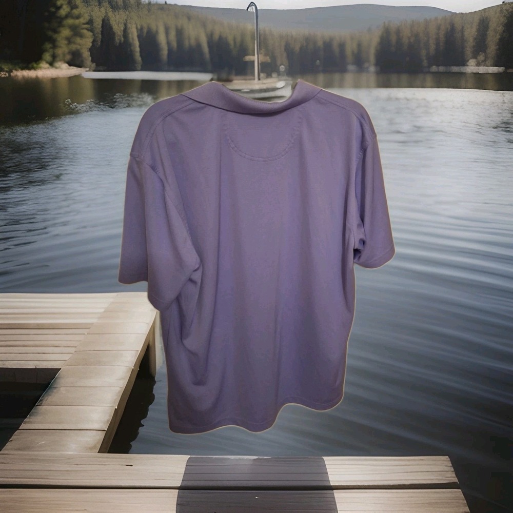 Greg Norman PlayDry Mens Golf Polo Short Sleeve Shirt XL Light Purple+ Logo 114 - Picture 2 of 3